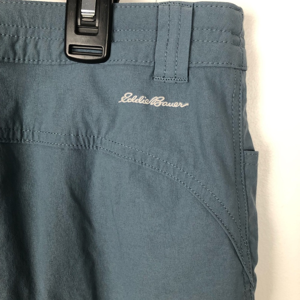 Eddie Bauer Blue Gray Tech Cargo Hiking Capri Capris Women’s Size 10 - Picture 4 of 7